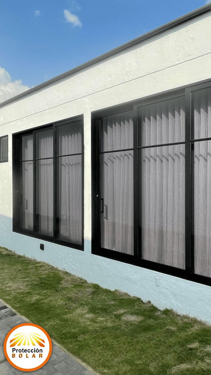 ventanas en vidrio templado con alumino color bronce